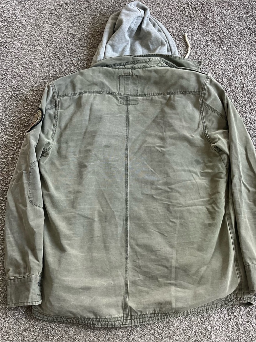 Scotch & Soda Large Women's Green Military Field Jacket Zip Up Utility M65 FLAWS - Picture 9 of 10